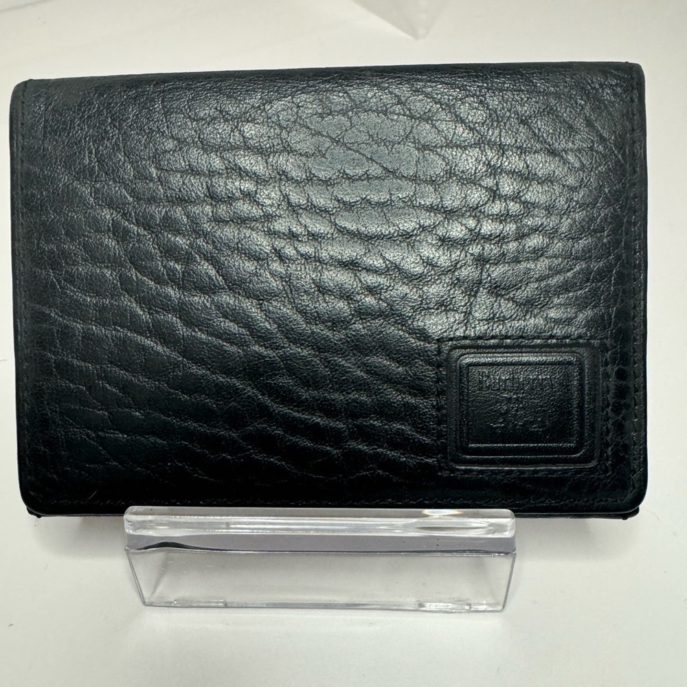 ๐#176 Burberrys Vintage Black Leather Bifold ID Card Holder Wallet - Picture 3 of 14